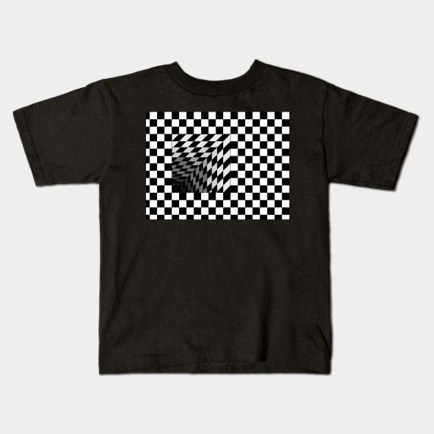 3D effect squares Kids T-Shirt by Russell102